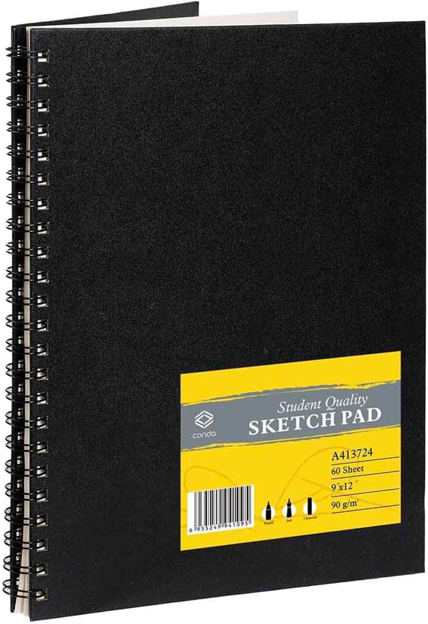 9x12” Double-Sided Hardbound Sketchbook – 60 Sheets Heavyweight Acid-Free Paper